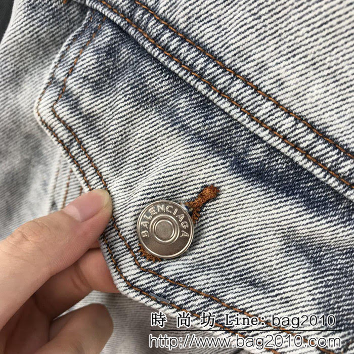 BALENCIAGA巴黎世家 新款 背後字母logo牛仔外套 明星同款 情侶款 ydi1062